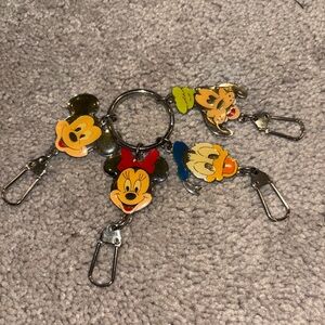Disney Character Keychain Set - Silver, Red, Blue, Green